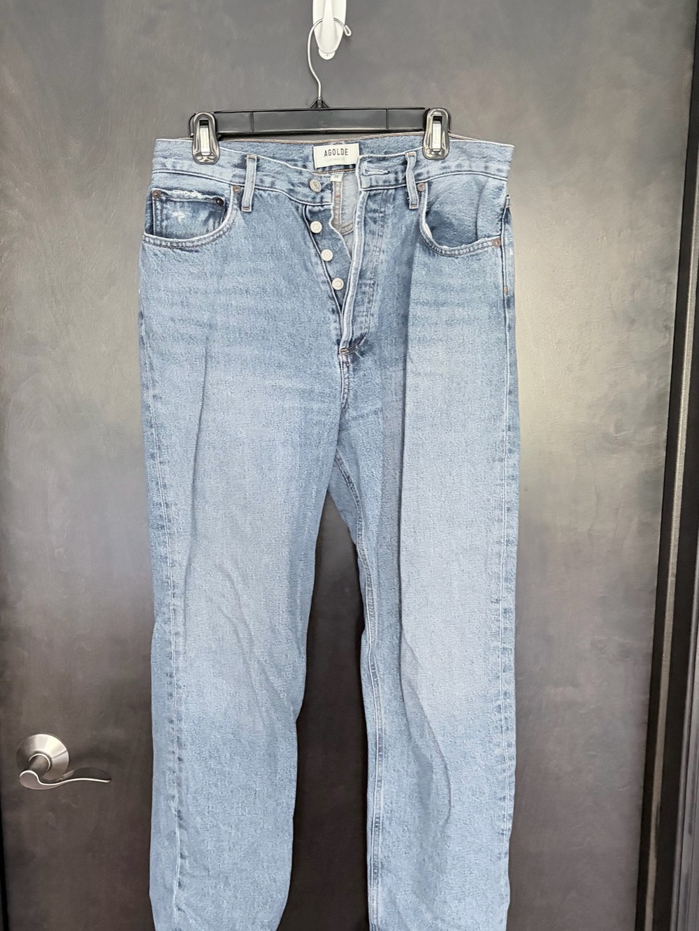 AGOLDE 90s Pinch Waist High Rise Straight Jeans Light Wash Size 28